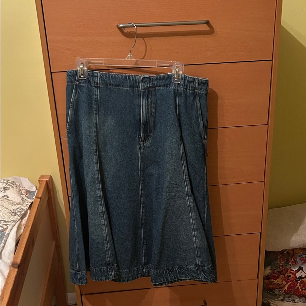 Mango new High-Waisted Blue Denim Skirt